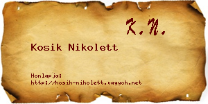 Kosik Nikolett névjegykártya